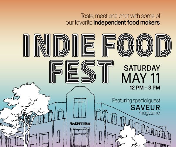 Promotional image for Indie Food Fest event at Rockridge Market Hall, Saturday, May 11, 12pm-3pm